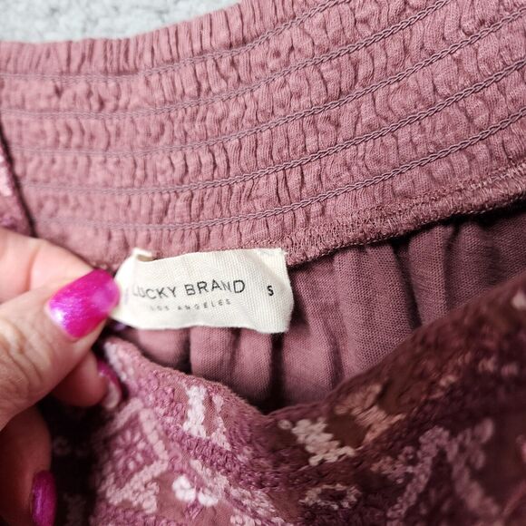 LUCKY BRAND Women's NORDSTROM Embroidered Swingy Wide Strap Rose Cropped Tank - Picture 6 of 10